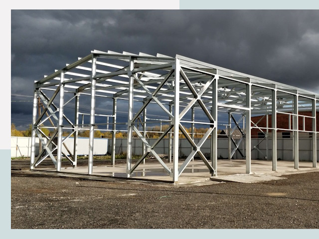 Двускатные ангары в Гудермес от 615 руб. за квадрат